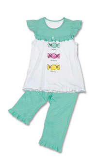 40479 Piżama dziew.kr.ręk.sp.3/4Piżama dziew.kr.ręk.sp.3/4